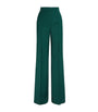 Green Virgin Wool Wide-Leg Trousers