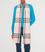 Burberry Pink Wool-Silk Reversible Check Scarf