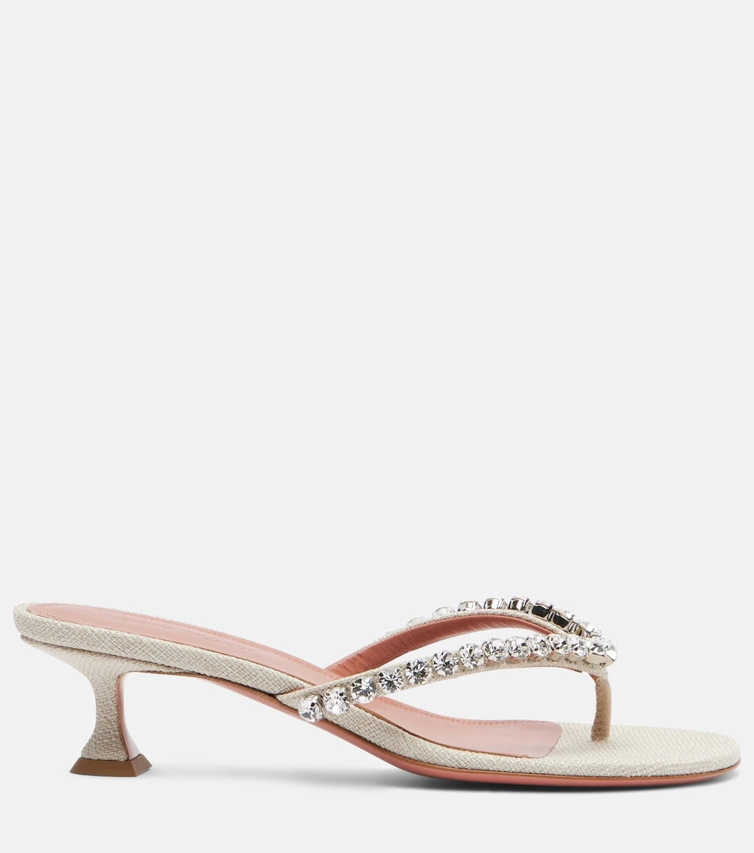 Amina Muaddi - Gigi embellished canvas thong sandals