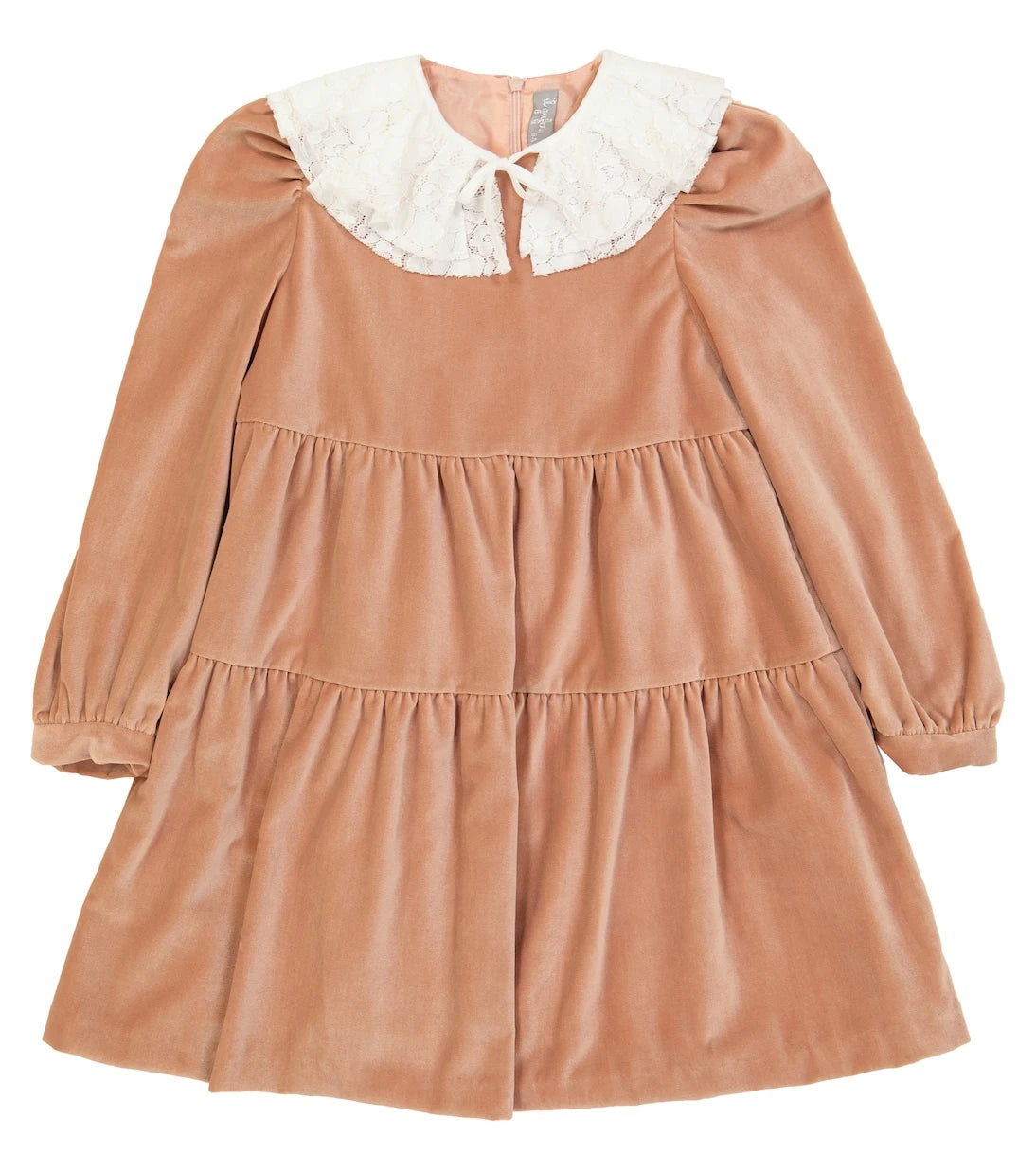 Il Gufo - Lace-trimmed velour dress