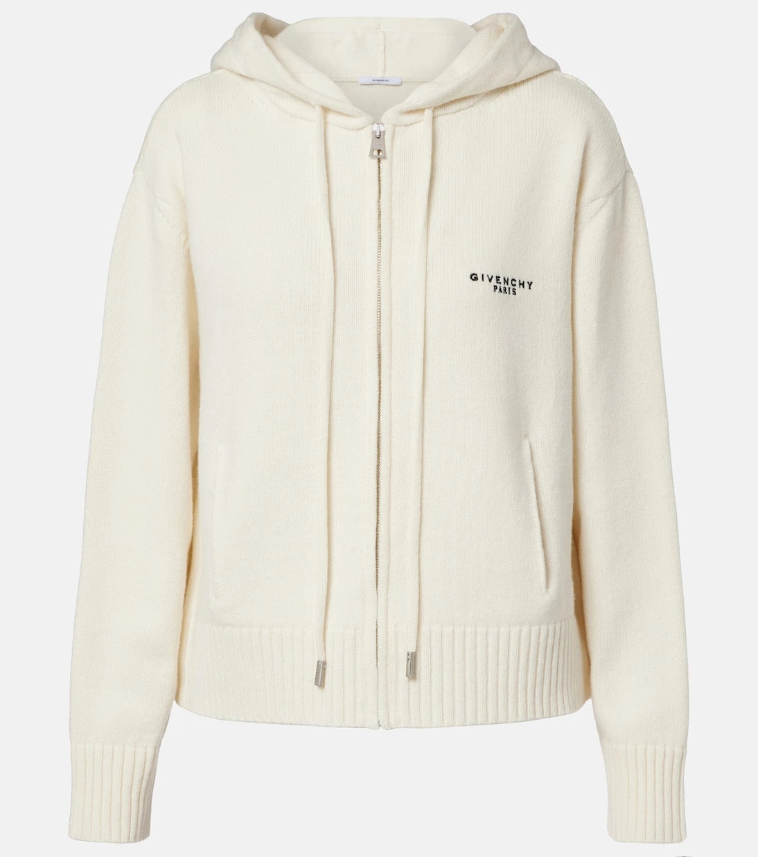 Givenchy - Logo hooded wool and cashmere zip-up cardigan