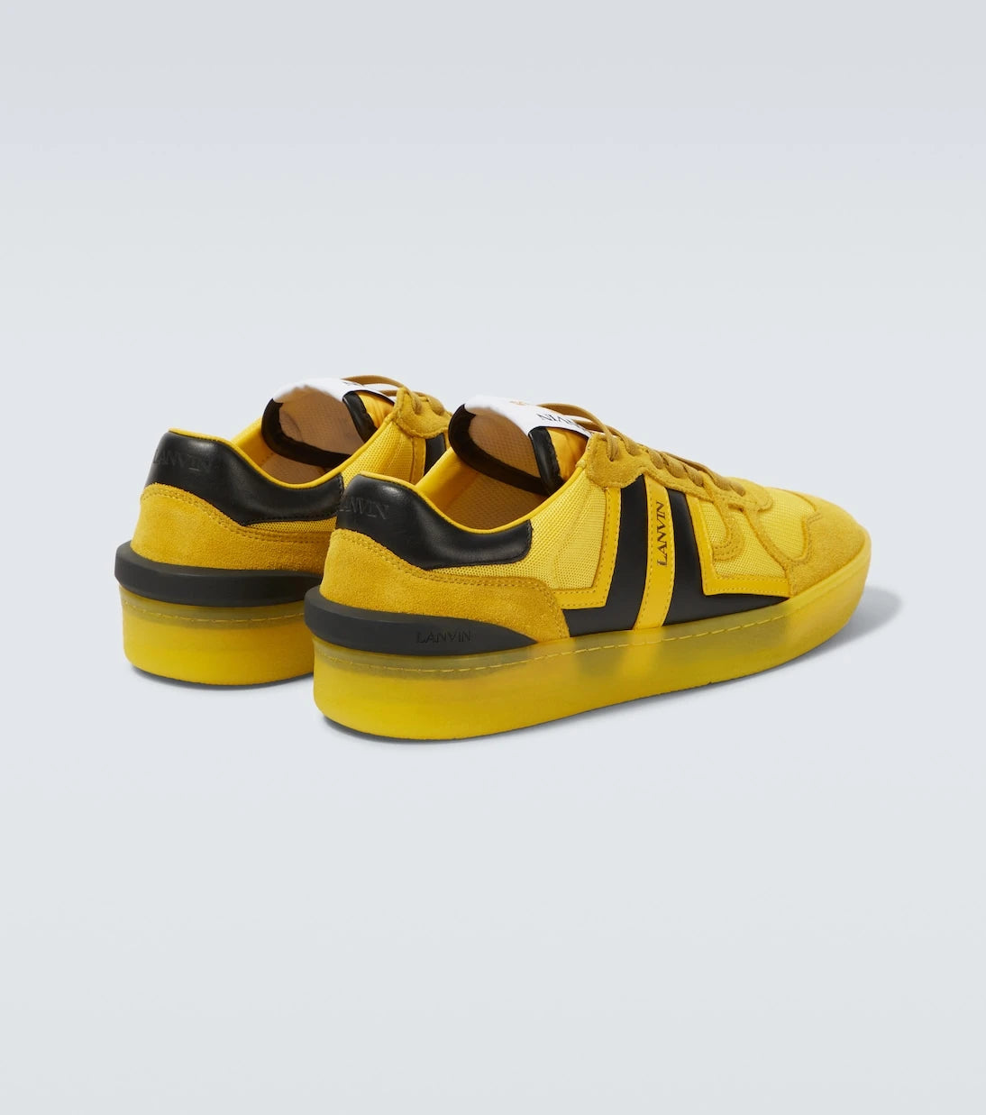 Lanvin - Clay leather-trimmed sneakers