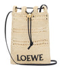 LOEWE Beige x Paula's Ibiza Raffia Drawstring Pocket Bag