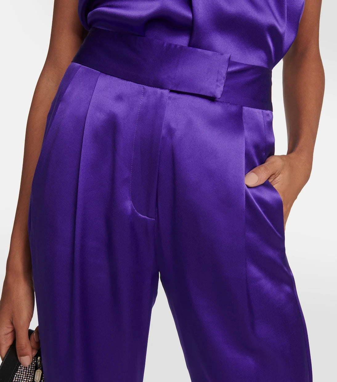 The Sei - High-rise wide-leg silk satin pants