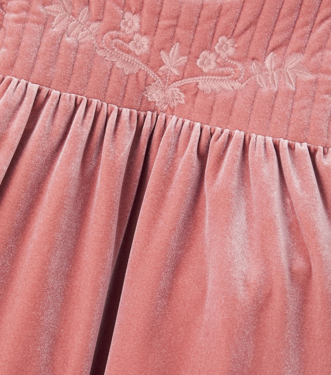 C'era Una Volta - Domitilla embroidered ruffled velvet dress