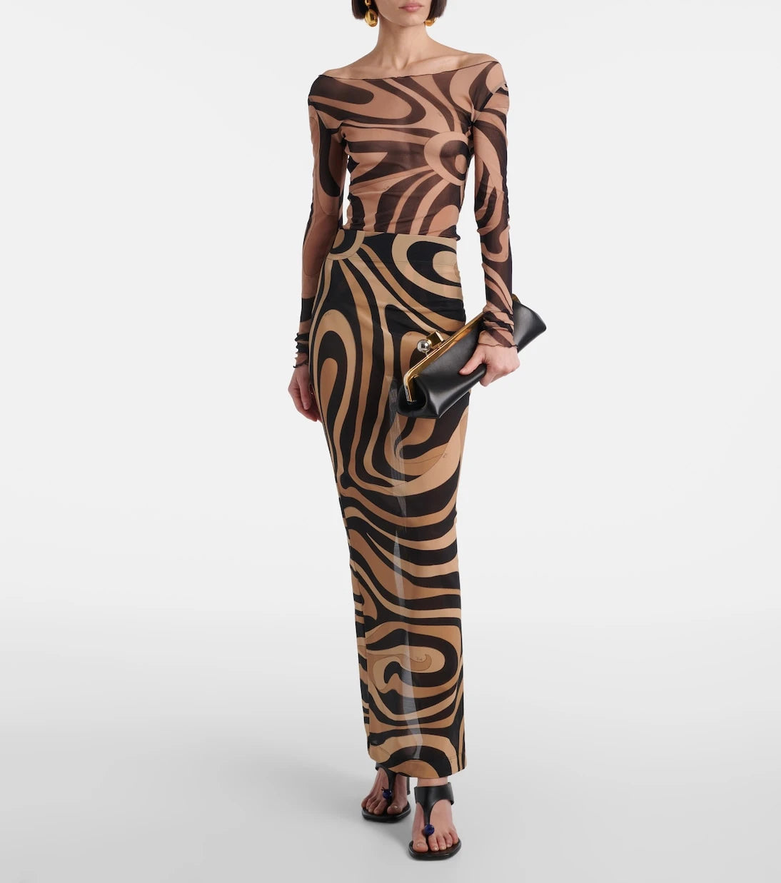 Pucci - Printed semi-sheer maxi skirt