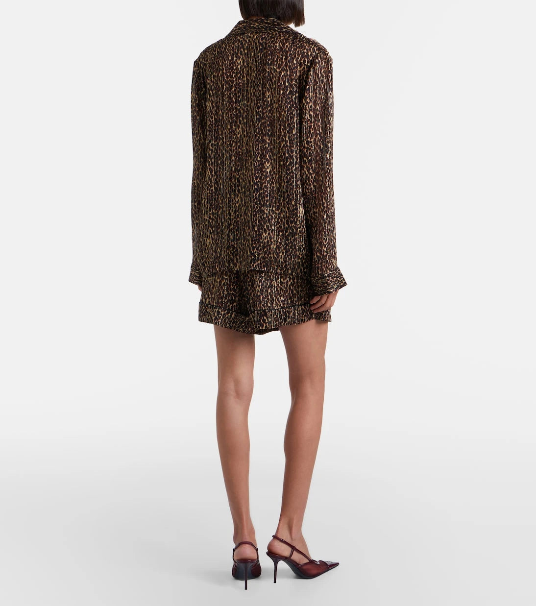 Saint Laurent - Leopard-print silk shorts