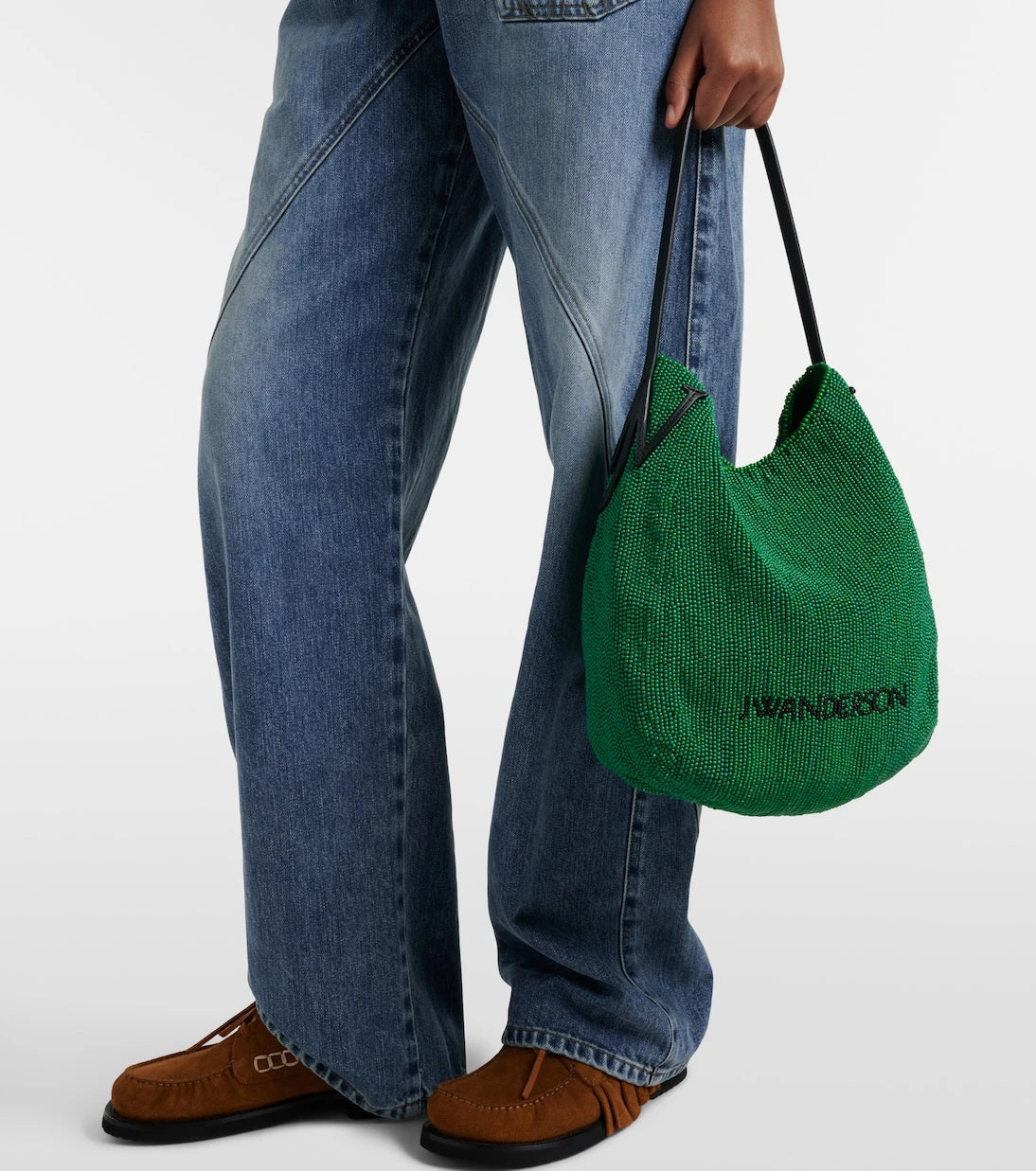 JW Anderson - Bulb Small beaded leather-trimmed shoulder bag