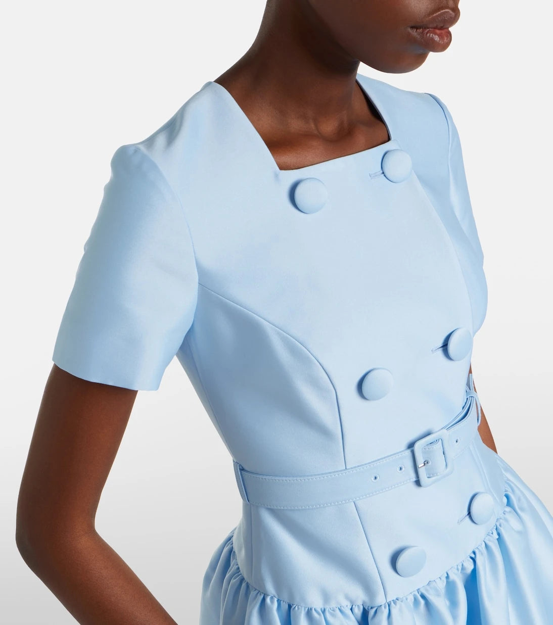 Self-Portrait - Belted taffeta midi dress