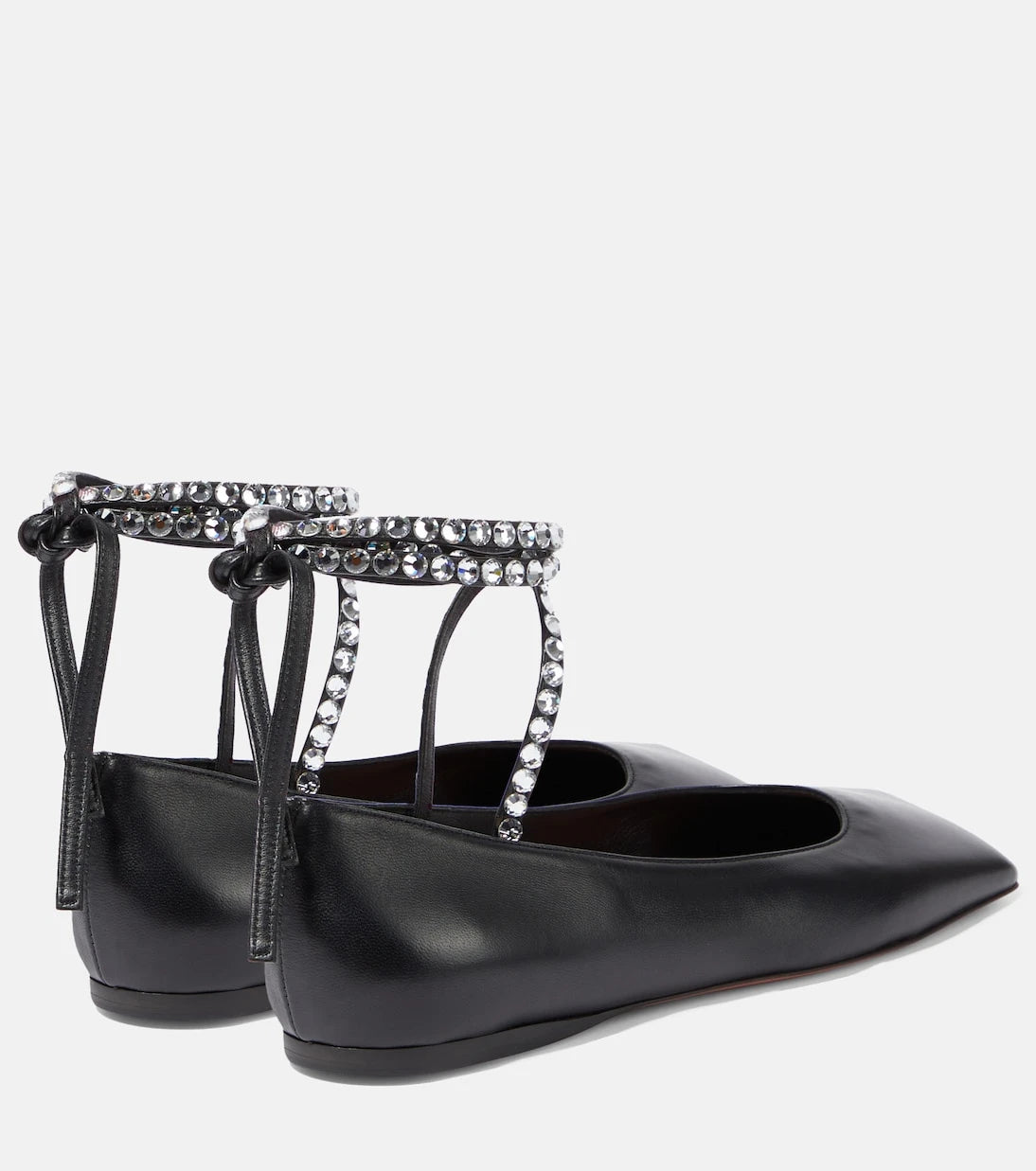 Amina Muaddi - Ane embellished leather ballet flats