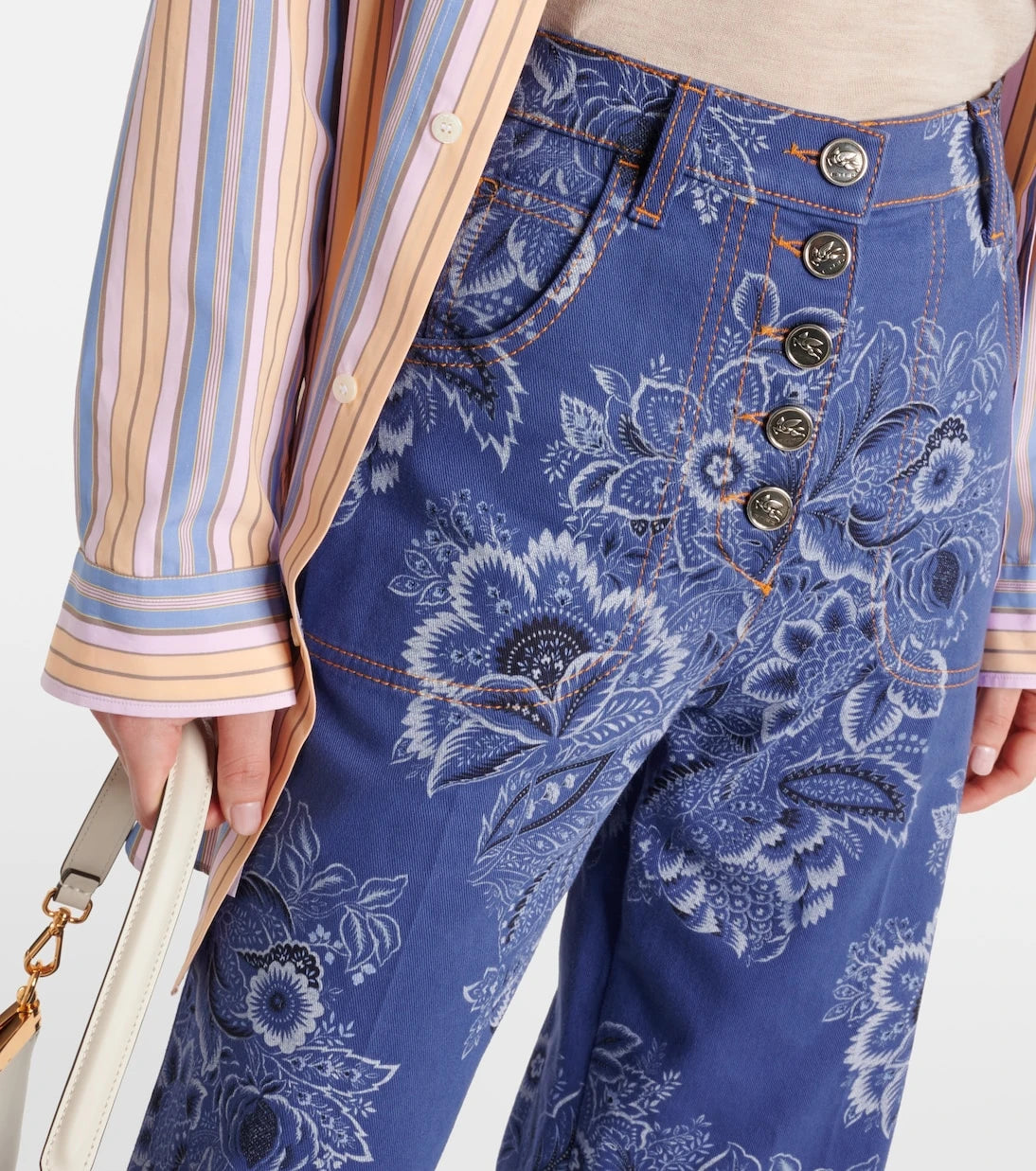 Etro - Floral high-rise flared jeans