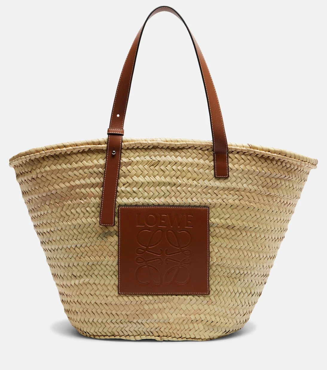 Loewe - Large leather-trimmed basket tote