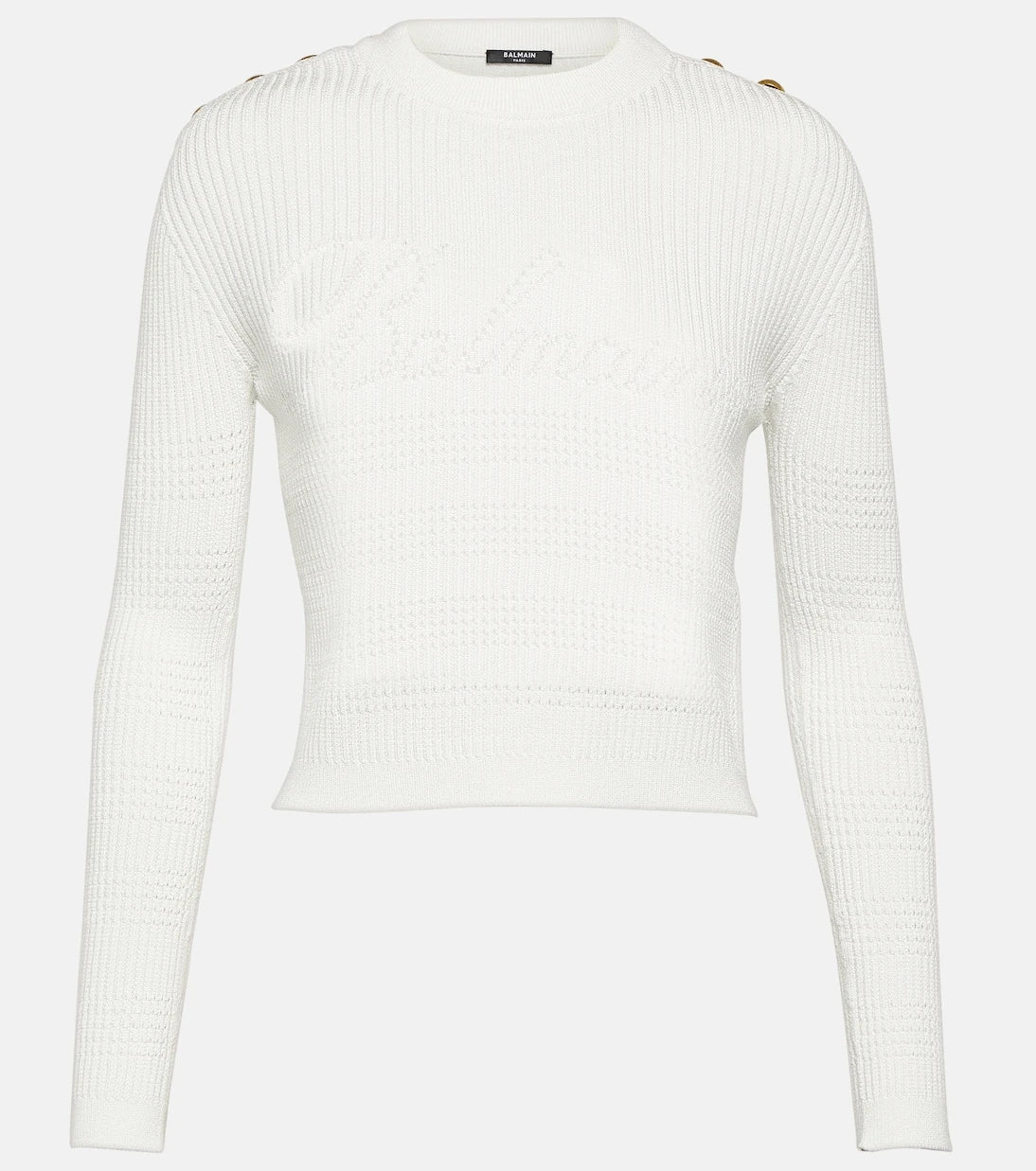 Balmain - Embellished knitted top