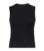 Brunello Cucinelli Black Cotton Ribbed Tank Top