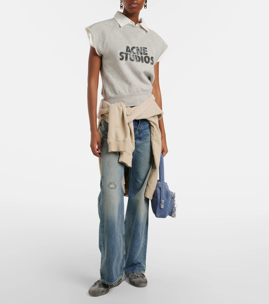 Acne Studios - Layered logo cotton fleece vest