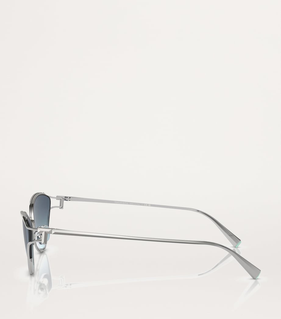 Tiffany & Co. Silver Metal Cat Eye Sunglasses