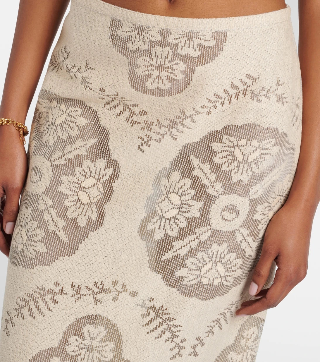 Valentino - Floral cotton-blend midi skirt