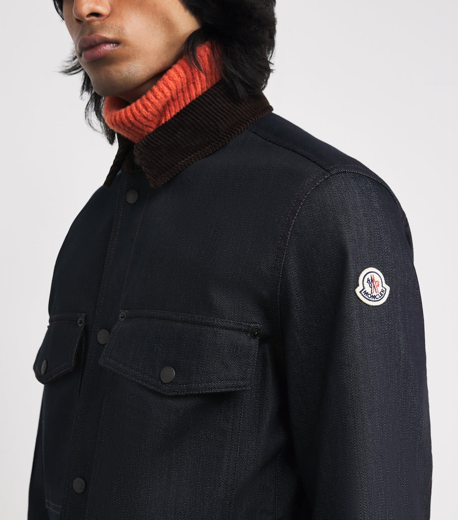 Corduroy-Trim Denim Shirt Jacket