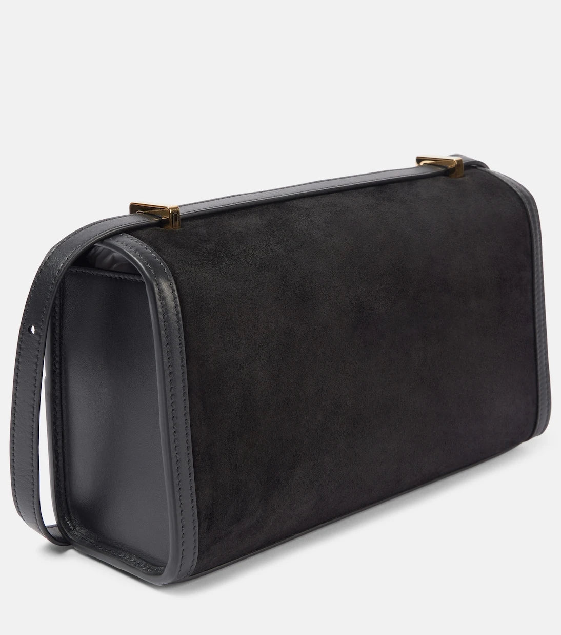 Savette - Symmetry 26 leather-trimmed suede shoulder bag