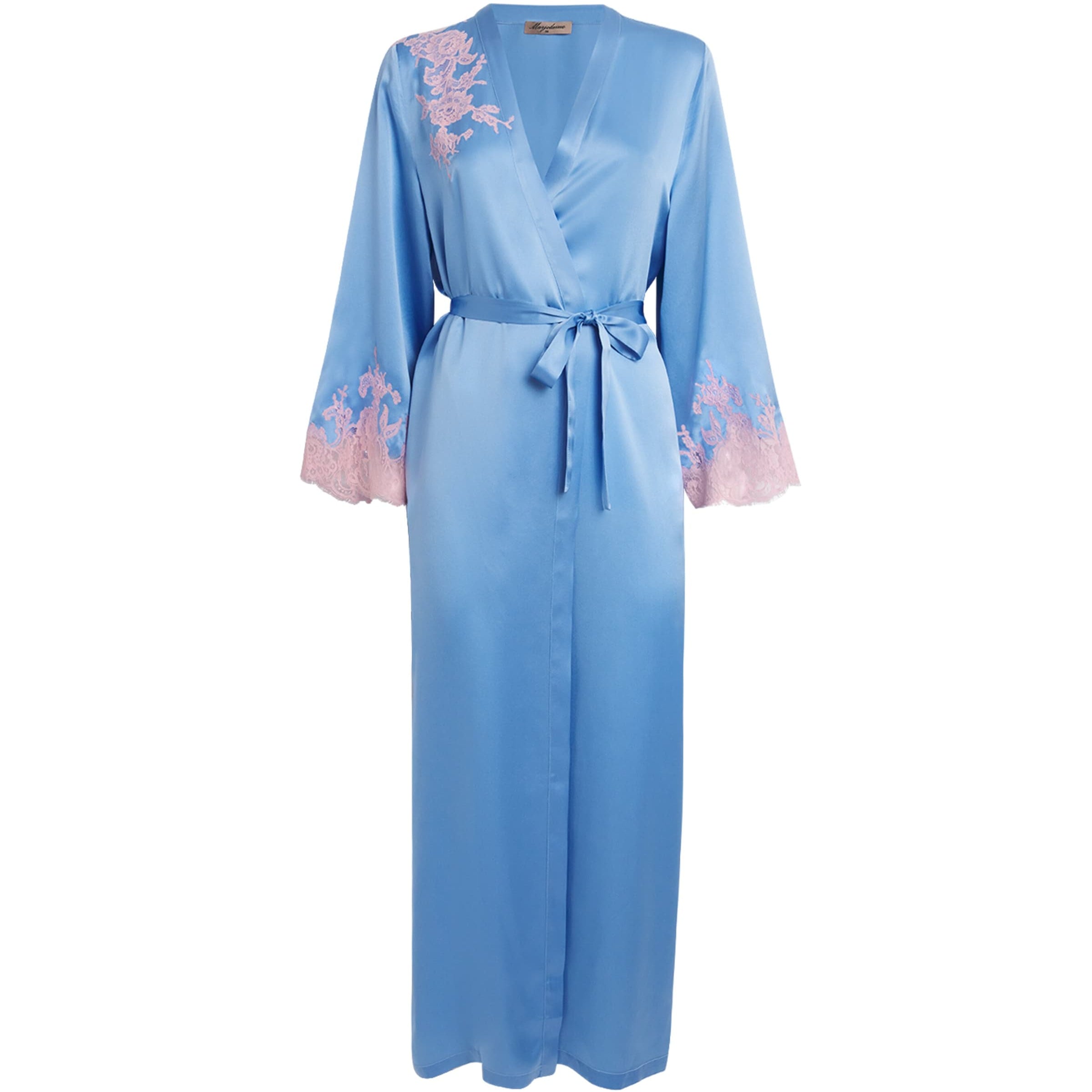 Silk Lace-Trim Bénédicte Long Robe