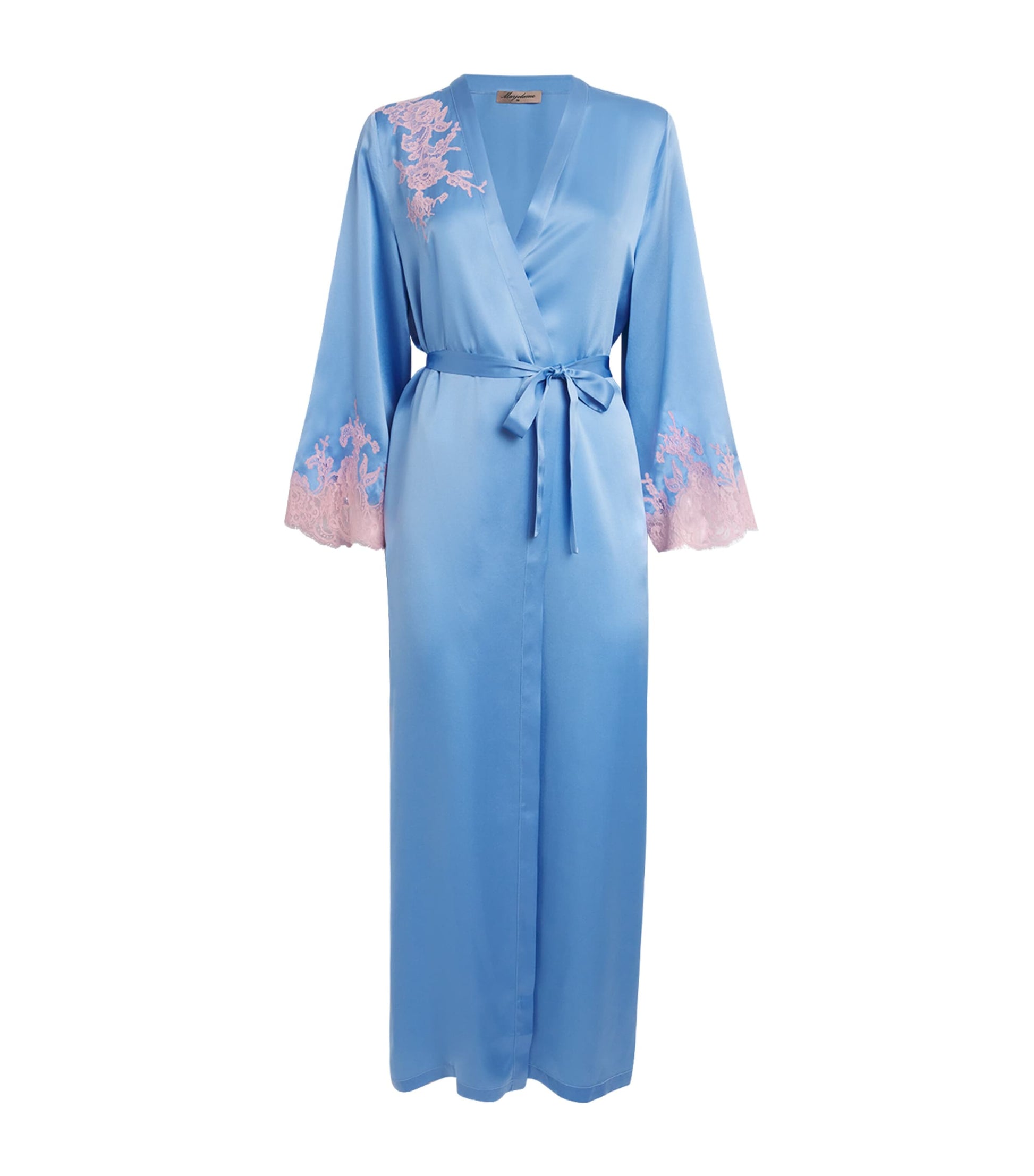Silk Lace-Trim Bénédicte Long Robe