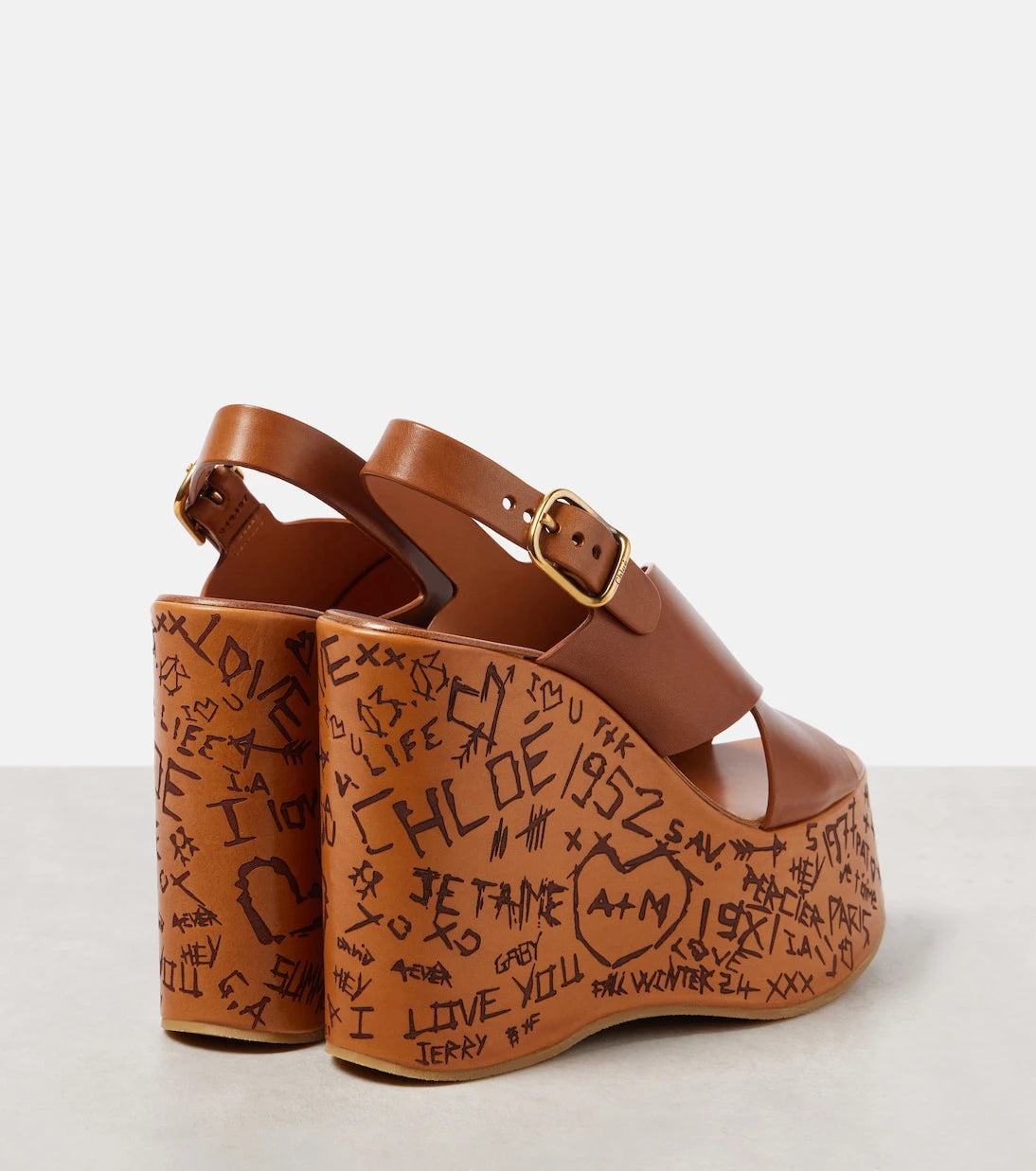 Chloé - Maxime leather wedge sandals