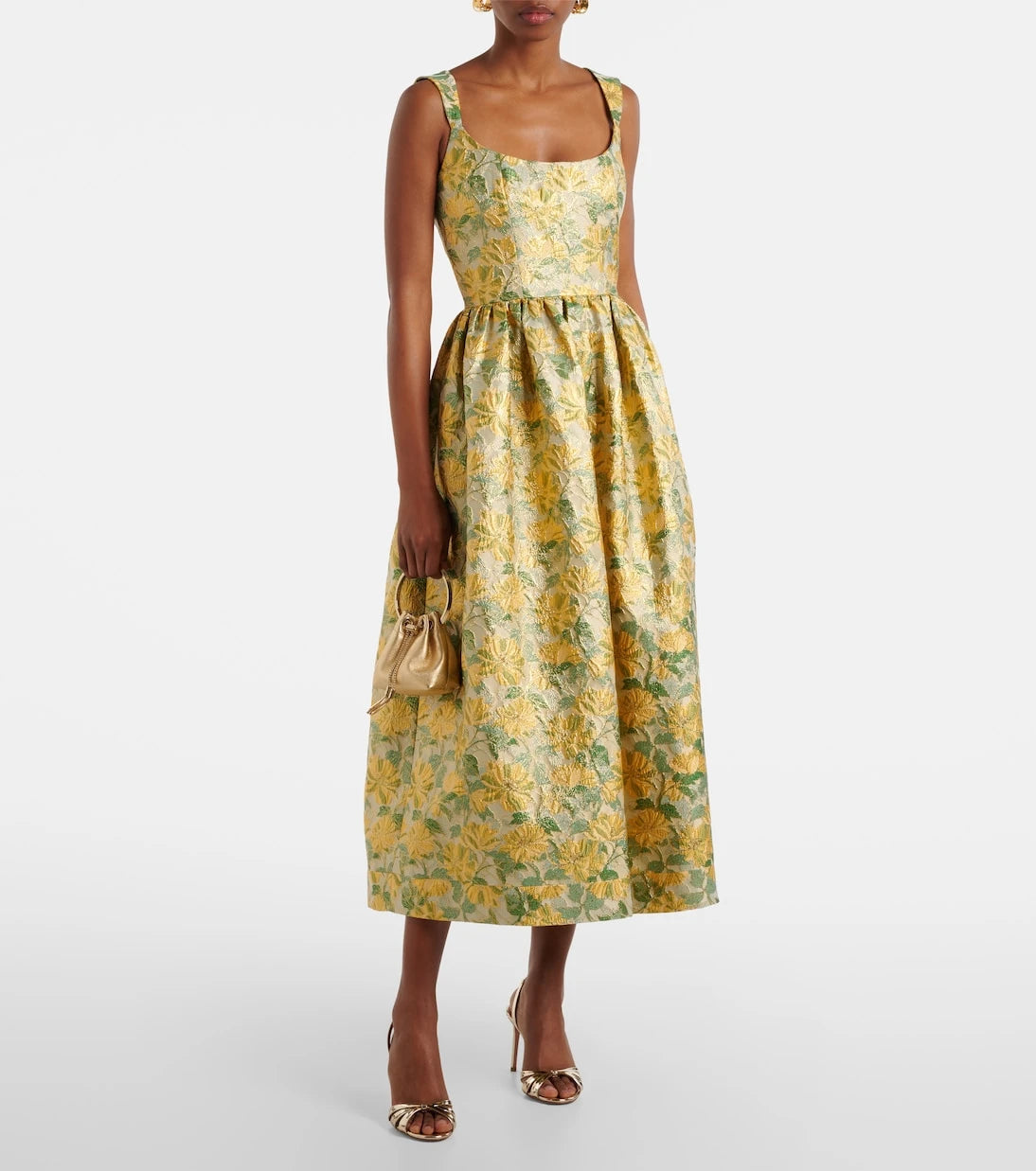 Markarian - Floral lamé jacquard gown