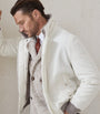 White Cashmere Aviator Jacket