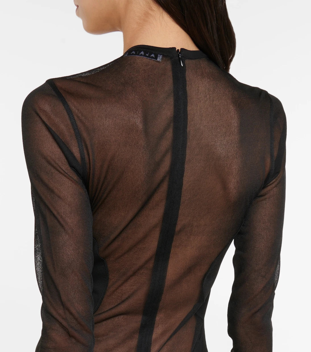 Alaïa - Semi-sheer paneled minidress