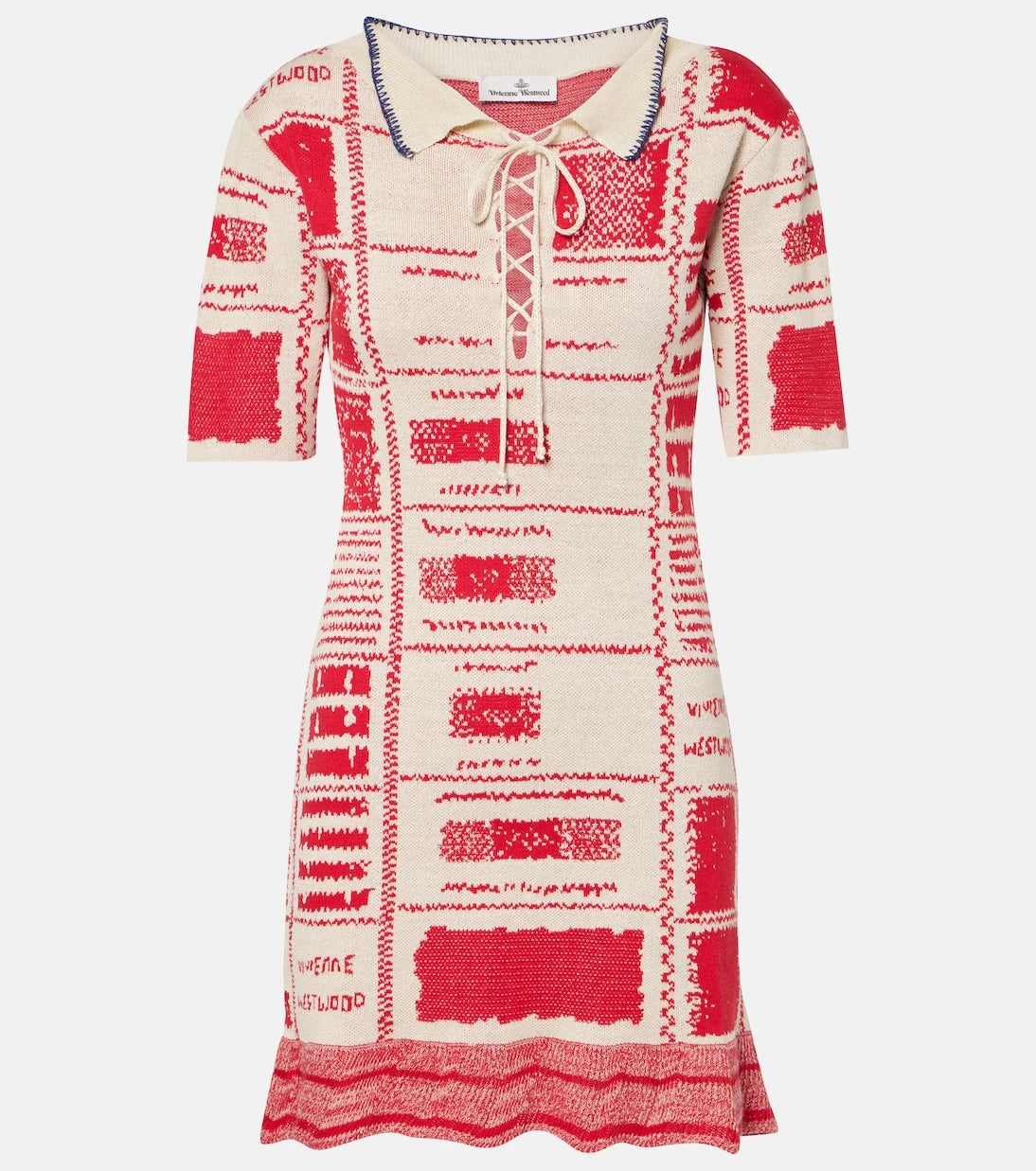 Vivienne Westwood - Checked hemp and cotton minidress