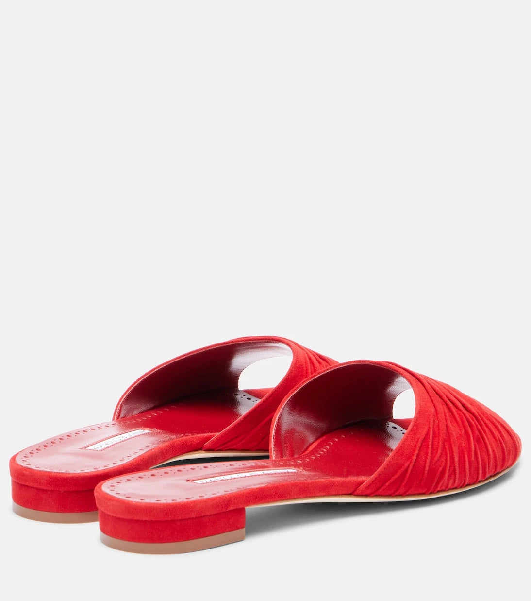 Manolo Blahnik - Piruaflat gathered suede slides