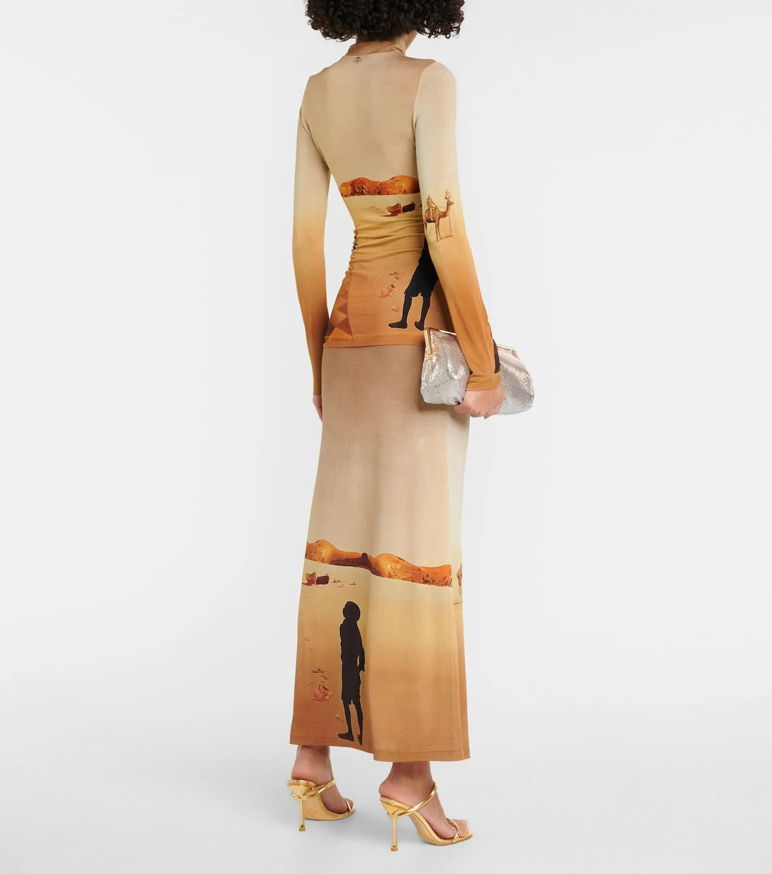 Rabanne - Printed jersey turtleneck top