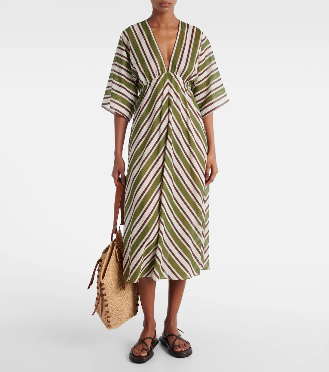 Eres - Summer striped cotton voile kaftan