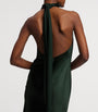 Green Satin Halterneck Dress