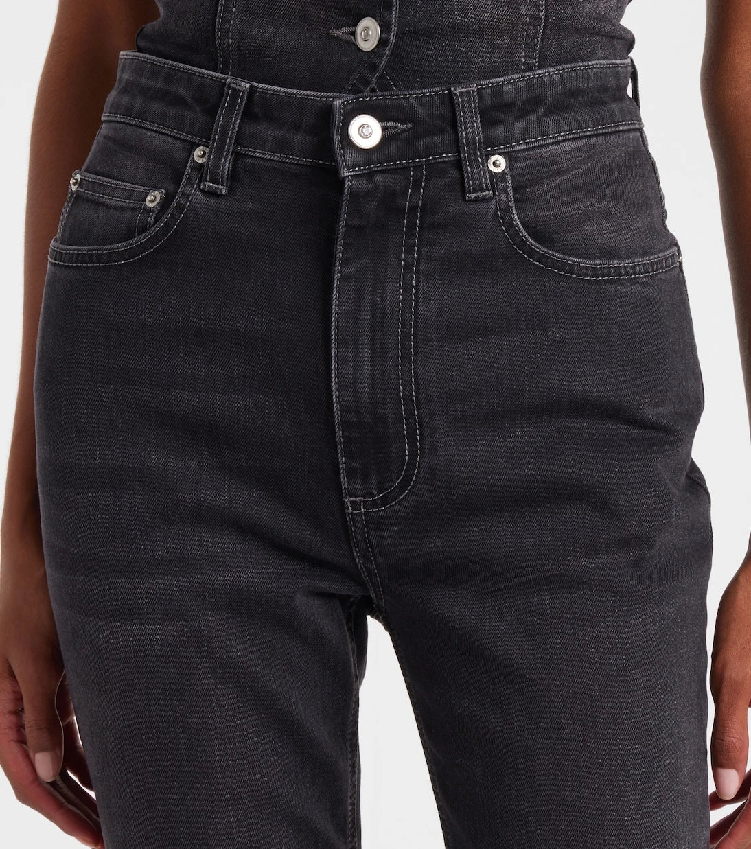 Area - Bow-detail cropped straight jeans