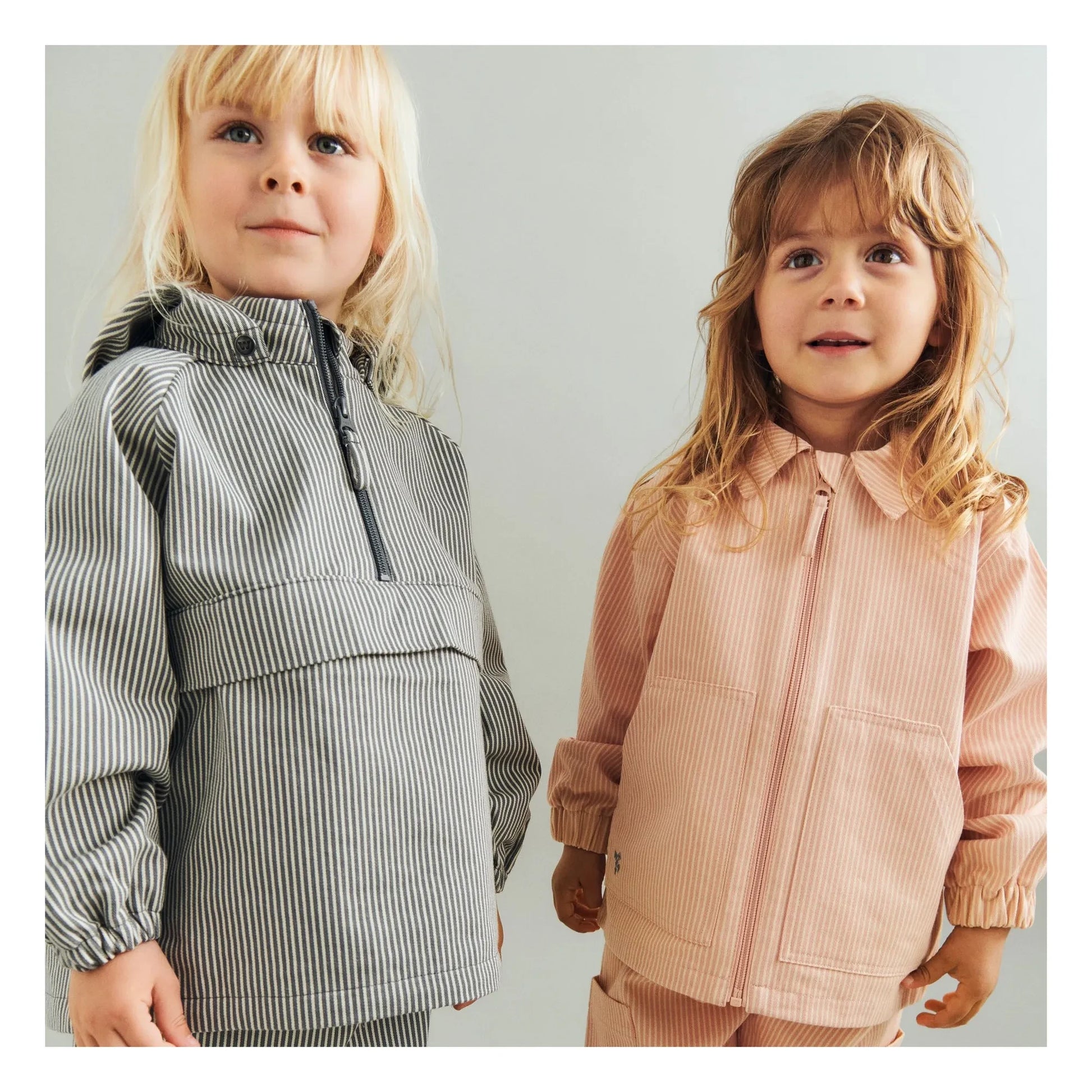 Wheat - Bofo Striped Organic Cotton Jacket | Grey