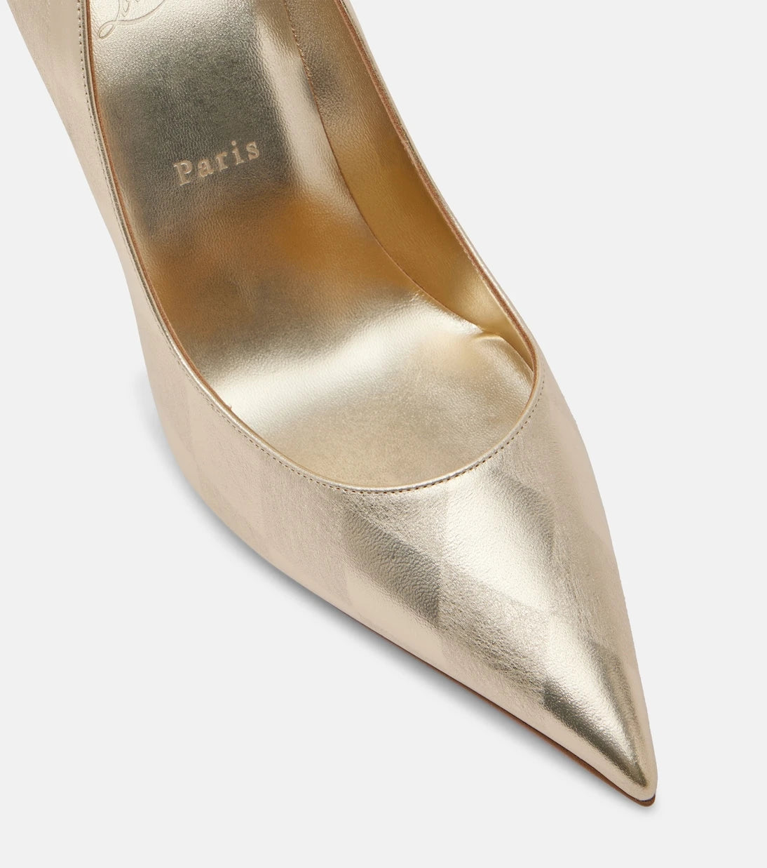 Christian Louboutin - حذاء "ميس زد" بكعب عالٍ من الجلد الميتاليك