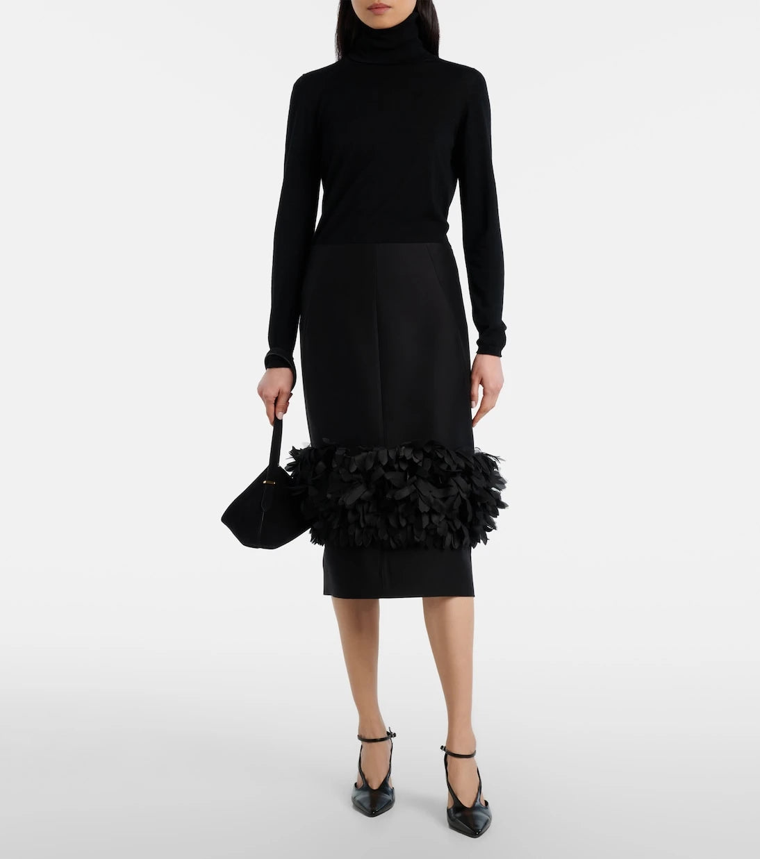 Toteme - Petal wool and silk pencil skirt