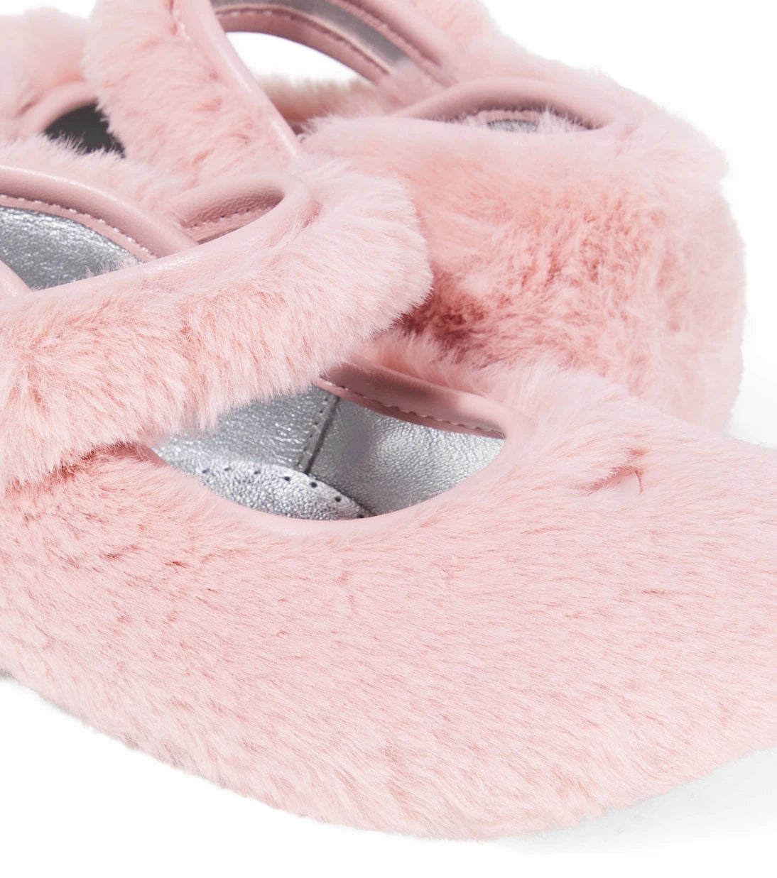 Monnalisa - Leather-trimmed Mary Jane flats