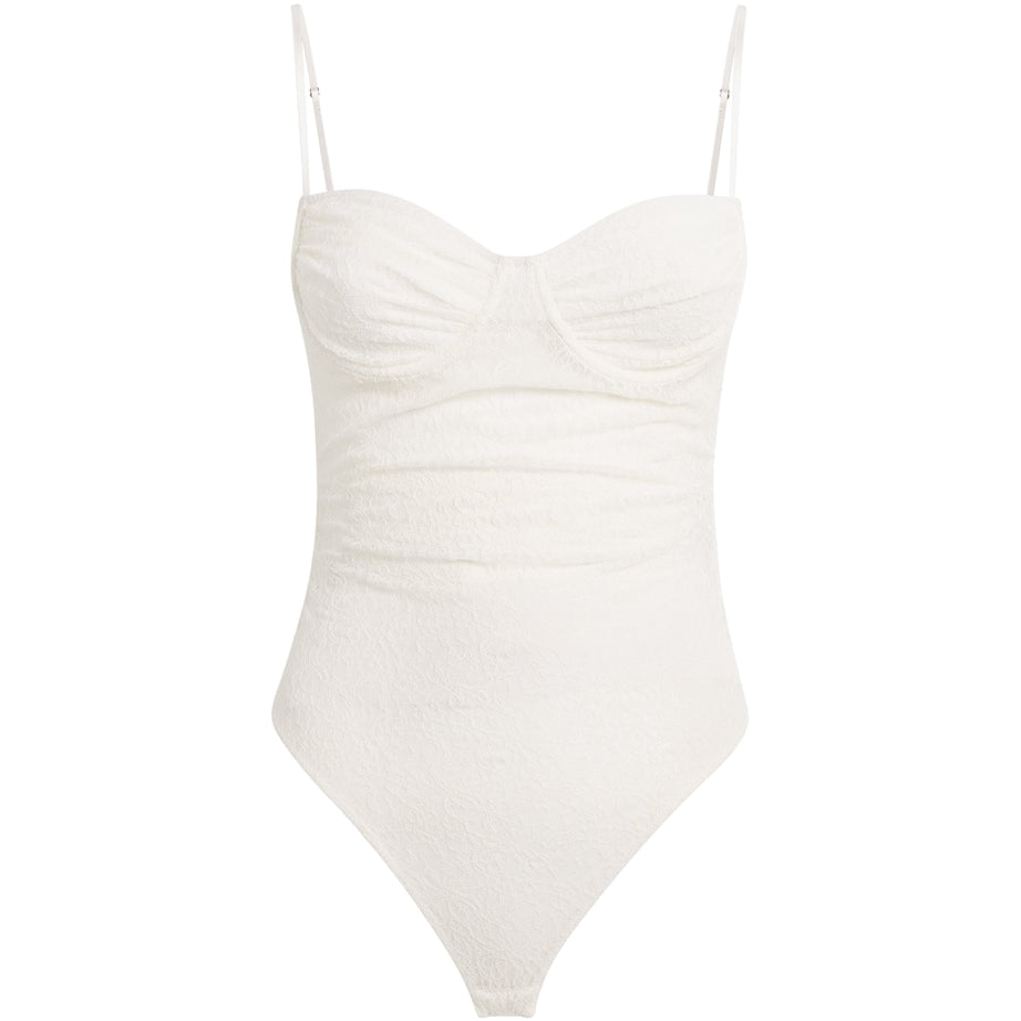 White Lace Aperture Bodysuit