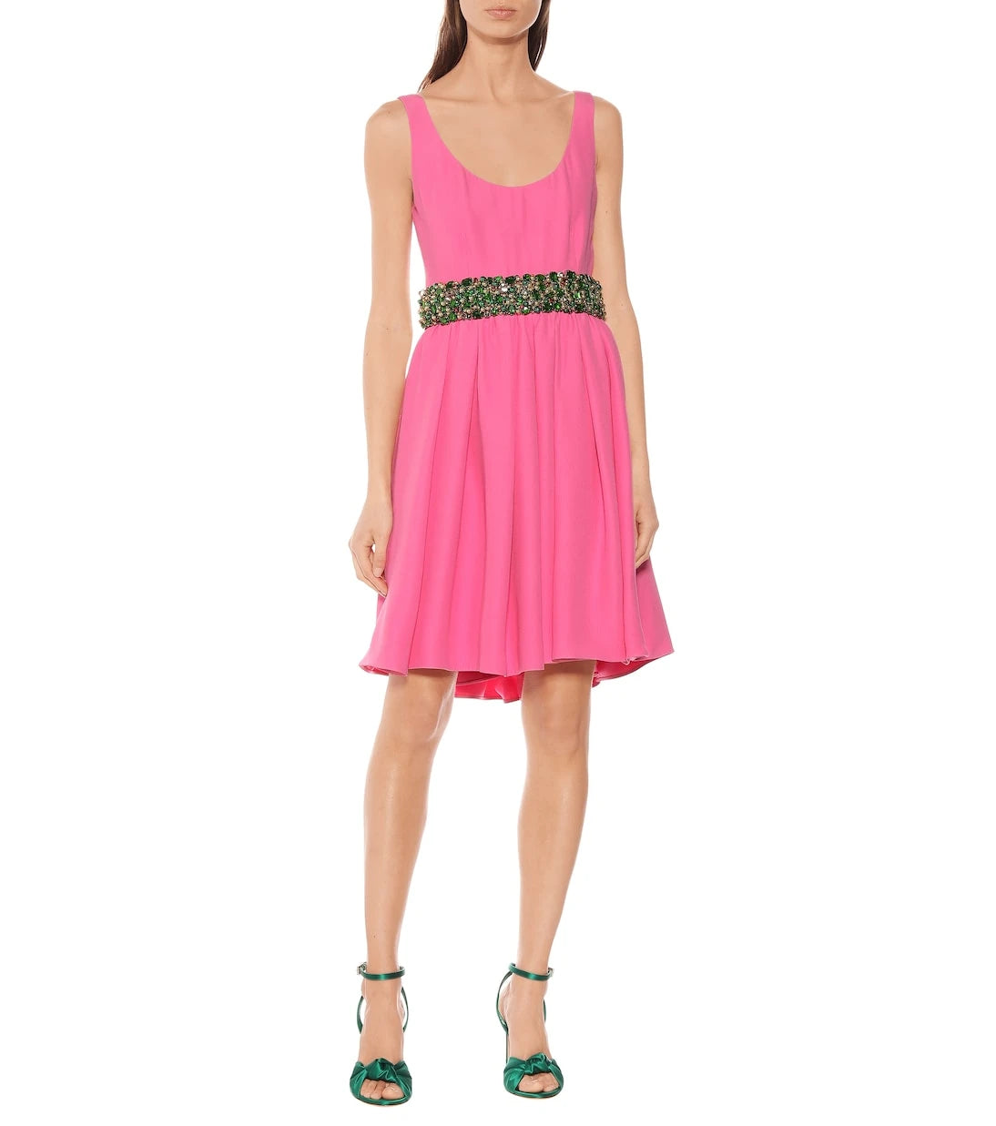 Prada - Embellished crêpe minidress