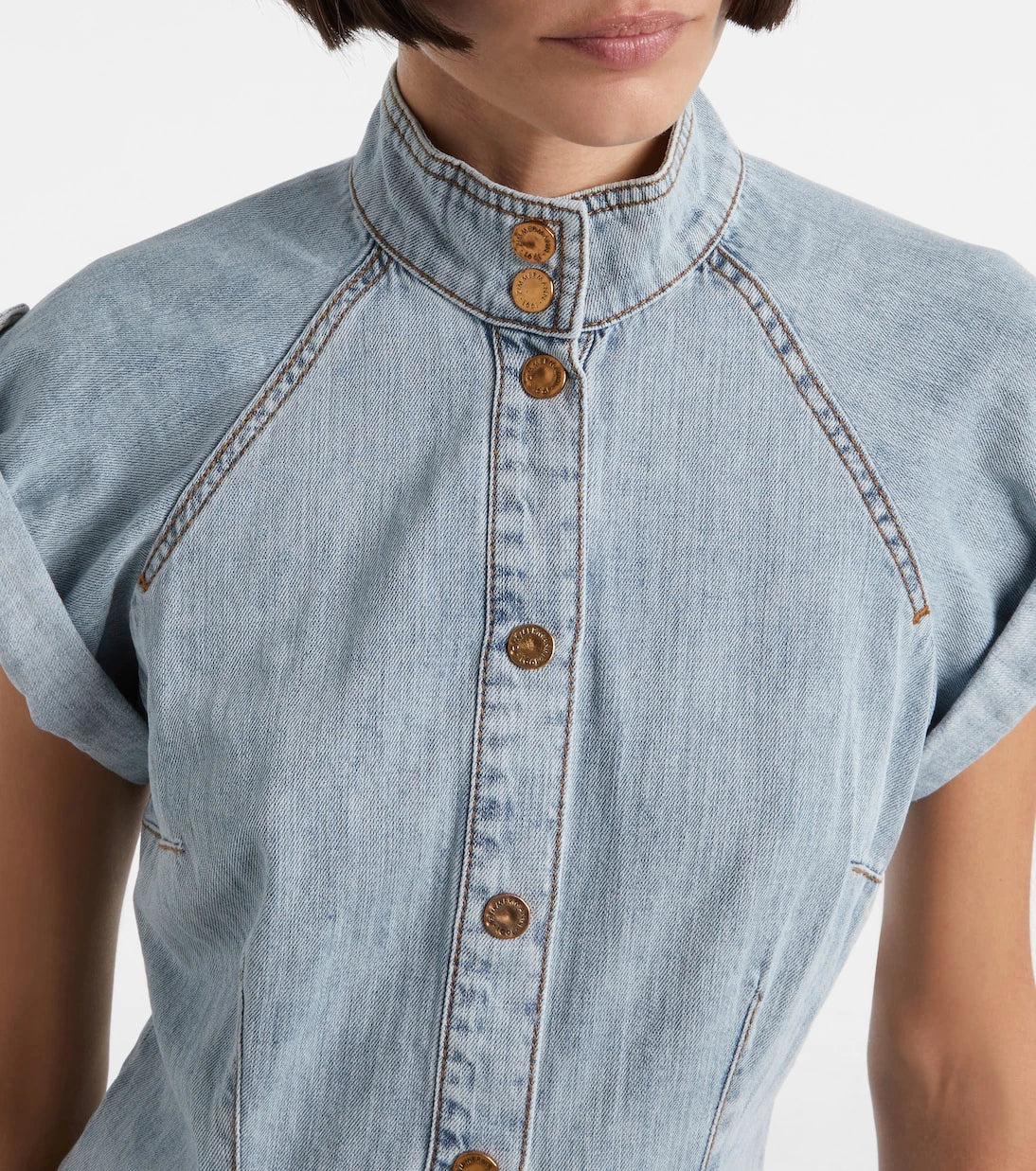 Zimmermann - Tie-neck denim shirt