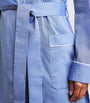 Blue Cotton Contrast-Trim Robe