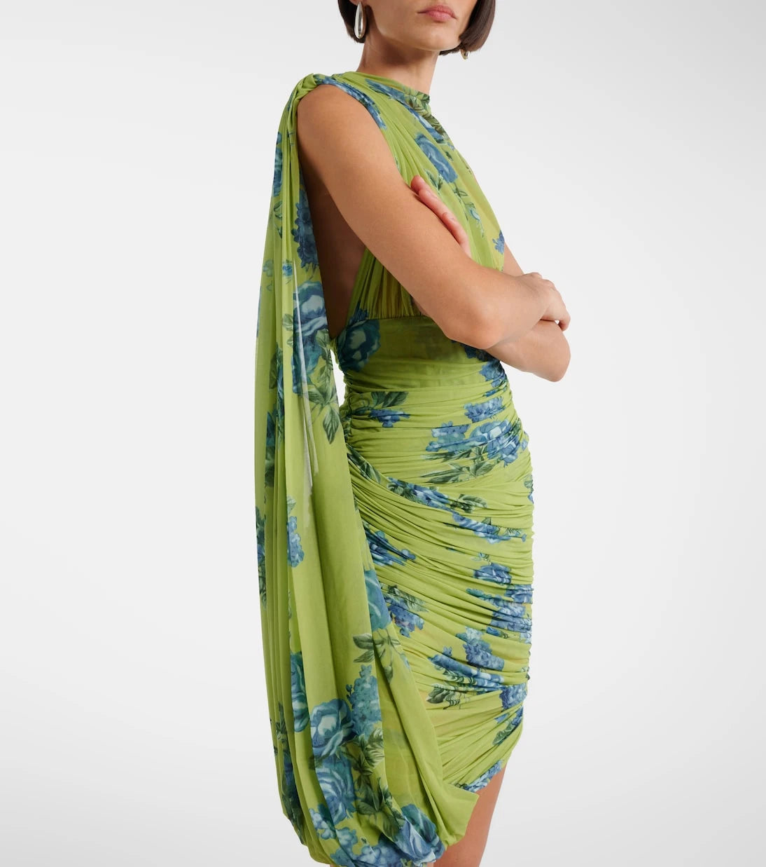 Magda Butrym - Draped floral semi-sheer minidress