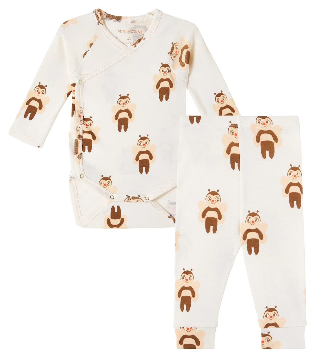Mini Rodini - Baby printed cotton bodysuit and pants set