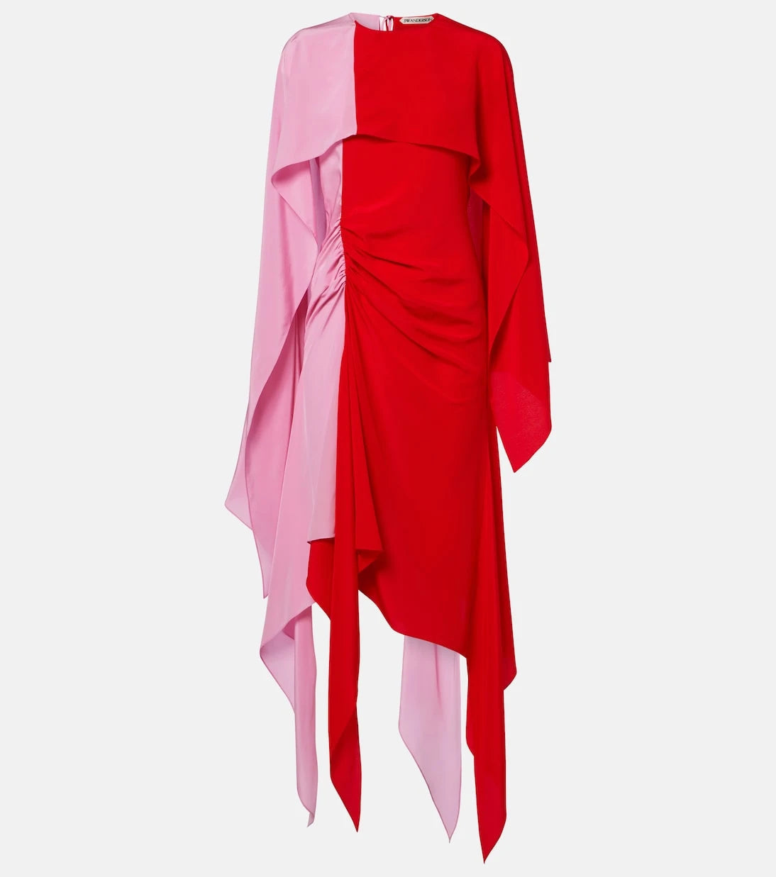 JW Anderson - Draped caped silk midi dress