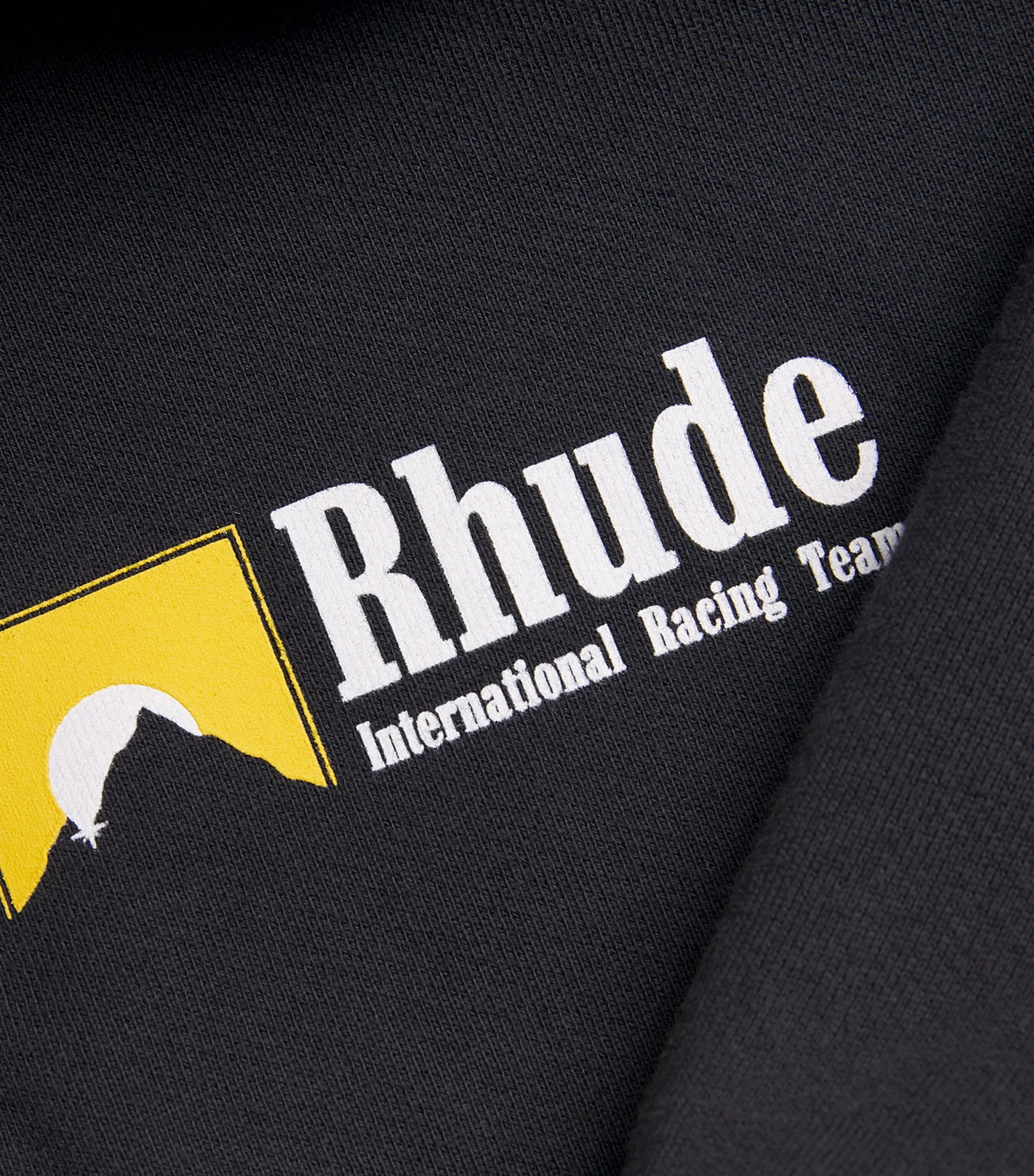 Black Cotton Rhude International Racing Hoodie