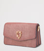 Leather Snakeskin-Embossed Eliza Clutch Bag