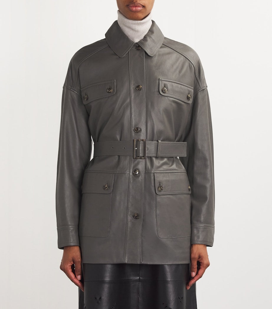 Yves Salomon Black Nappa Lambskin Safari Jacket