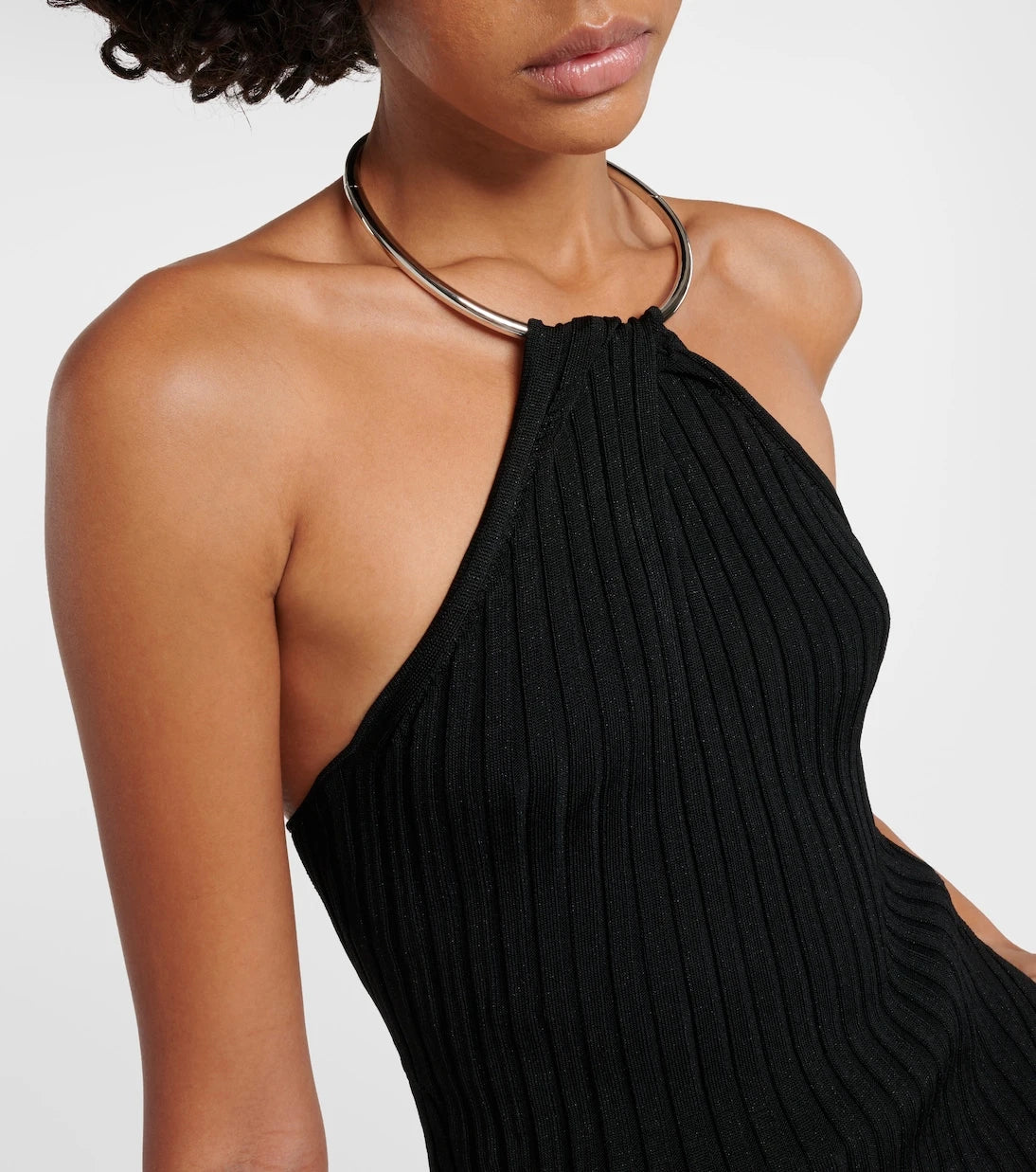 Galvan - Rhea metallic halterneck top